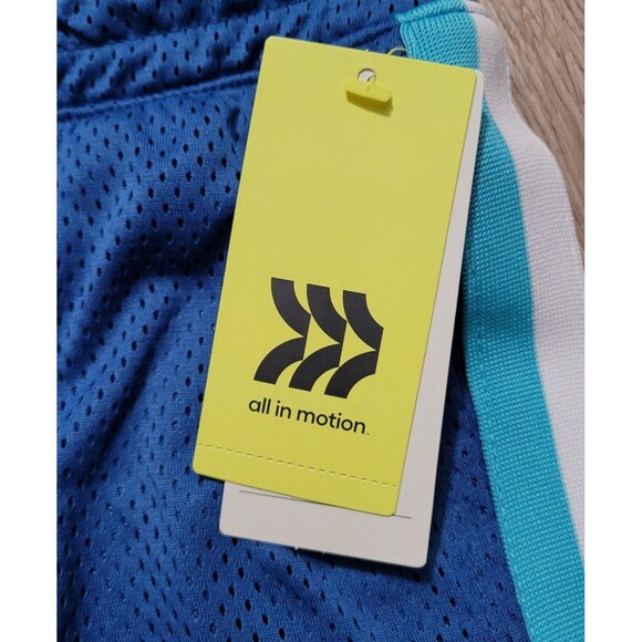 NWT 2 pairs Youth All in motion mesh pull on Shorts Size XS blue red - Picture 4 of 5